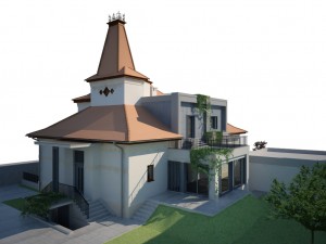 Rekon&scaron;trukcia farskej budovy, Sereď /architetonick&aacute; &scaron;t&uacute;dia/