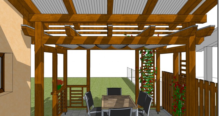Prekrytie terasy - pergola, RD Nov&eacute; Mesto nad V&aacute;hom